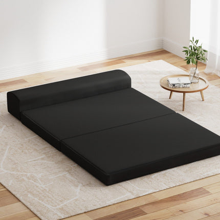 Giselle Bedding Foldable Mattress Folding Foam Bed Mat Double Black.