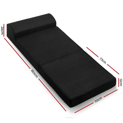 Giselle Bedding Foldable Mattress Folding Foam Bed Mat Black.