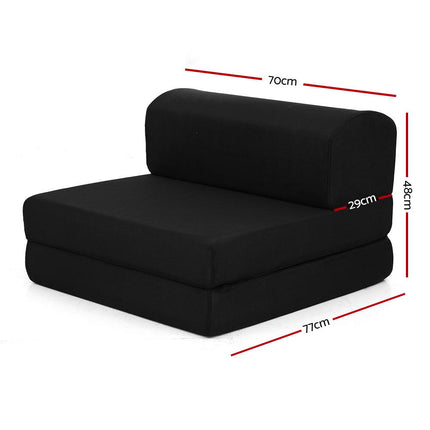 Giselle Bedding Foldable Mattress Folding Foam Bed Mat Black.