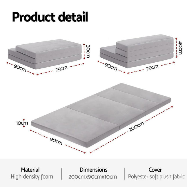 Giselle Foldable Mattress Folding Sofa Bed 4-fold Sleeping Camping Cushion Mat.