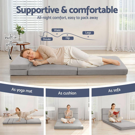 Giselle Foldable Mattress Folding Sofa Bed 4-fold Sleeping Camping Cushion Mat.