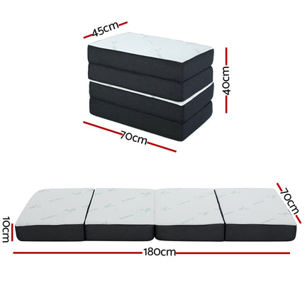Giselle Bedding Foldable Mattress Folding Foam Sofa Bed Mat Bamboo.