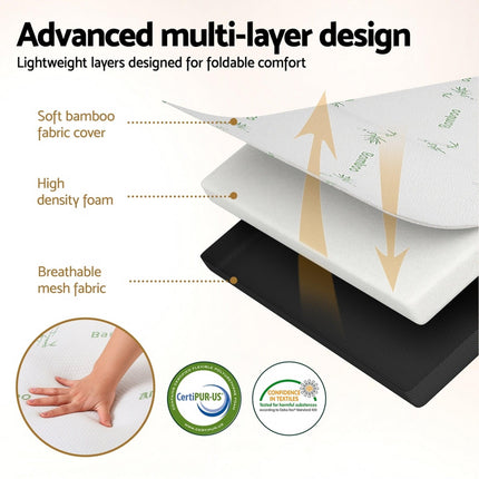 Giselle Foldable Mattress Folding Foam Mattresses Bamboo Double.