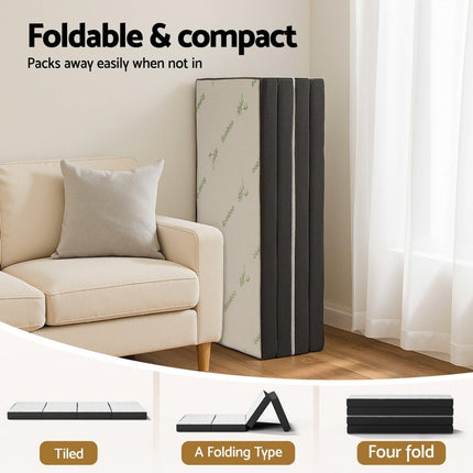 Giselle Foldable Mattress Folding Foam Mattresses Bamboo Double.