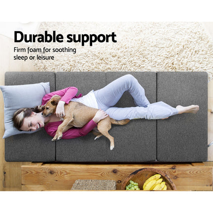 Giselle Bedding Foldable Mattress Folding Foam Single Grey.