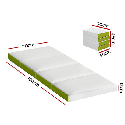 Giselle Bedding Foldable Mattress Folding Foam Single Green.