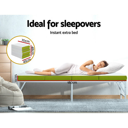 Giselle Bedding Foldable Mattress Folding Foam Single Green.