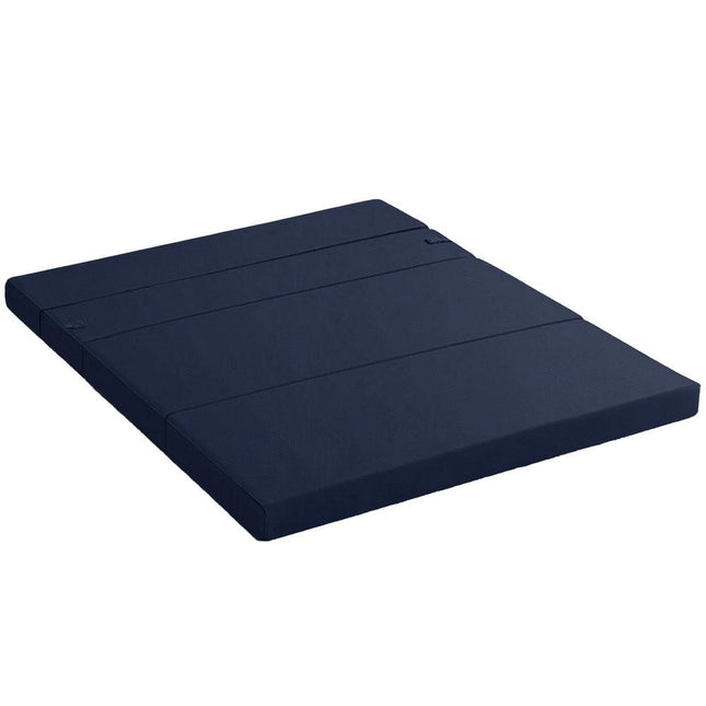 Giselle Foldable Mattress Folding Foam Mattresses Portable Floor Mat Blue Double.
