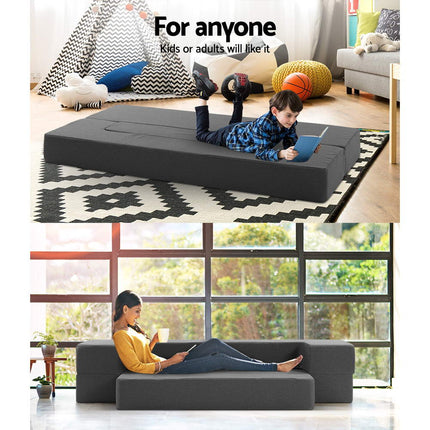Giselle Bedding Foldable Mattress Folding Foam Sofa Bed Chair Grey.