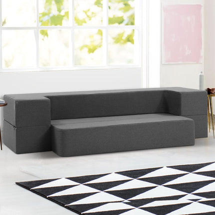 Giselle Bedding Foldable Mattress Folding Foam Sofa Bed Chair Grey.