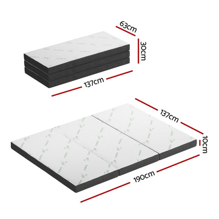 Giselle Bedding Foldable Mattress Folding Foam Double Bamboo.