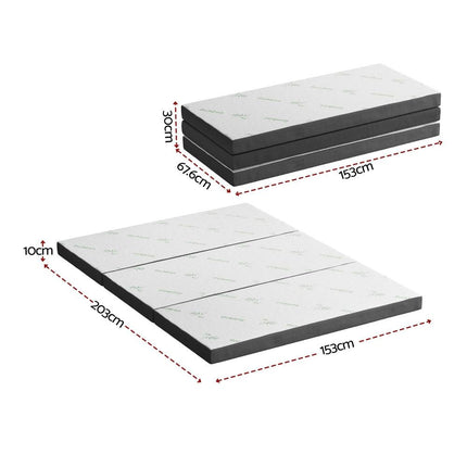 Giselle Foldable Mattress Folding Foam Mattresses Bamboo Queen.