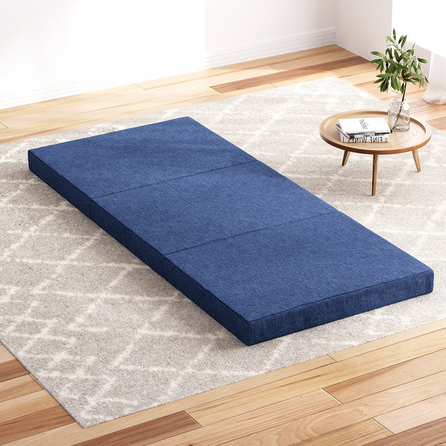 Giselle Bedding Foldable Mattress Folding Foam Single Blue.