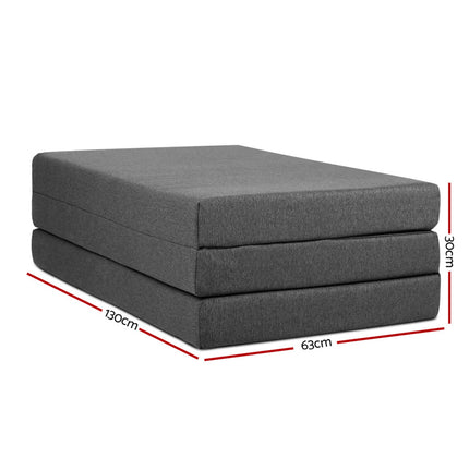Giselle Bedding Foldable Mattress Folding Foam Double Grey.