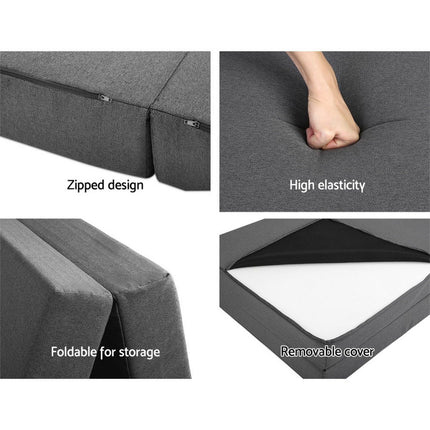 Giselle Bedding Foldable Mattress Folding Foam Double Grey.