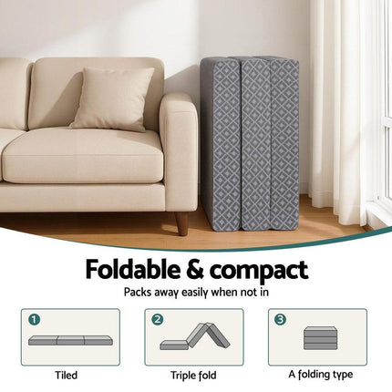 Giselle Foldable Mattress Folding Sofa Bed Trifold Memory Foam Camping Cushion Mat.