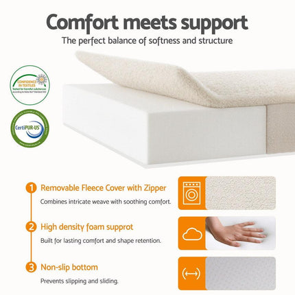 Giselle Bedding Foldable Mattress Fleece Portable 3-fold Folding Foam Mattresses.