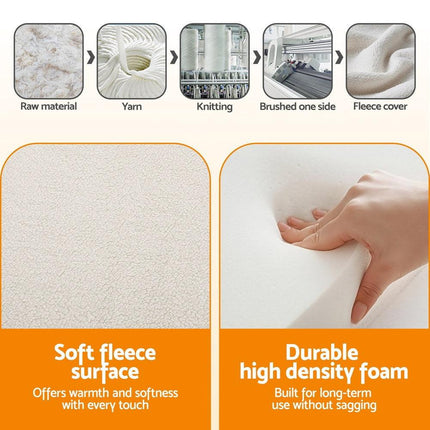 Giselle Bedding Foldable Mattress Fleece Portable 3-fold Folding Foam Mattresses.