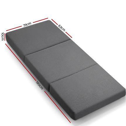 Giselle Bedding Foldable Mattress Folding Foam Bed Single Grey.