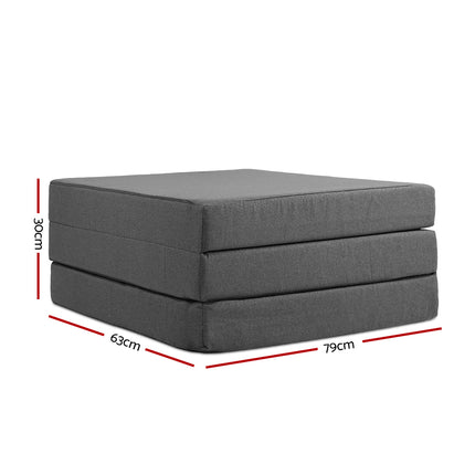 Giselle Bedding Foldable Mattress Folding Foam Bed Single Grey.