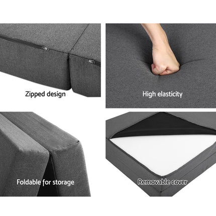 Giselle Bedding Foldable Mattress Folding Foam Bed Single Grey.