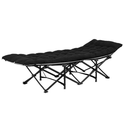 Artiss Folding Bed With Mattress Heavy Duty Black 185CM.