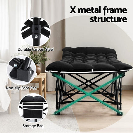 Artiss Folding Bed With Mattress Heavy Duty Black 185CM.