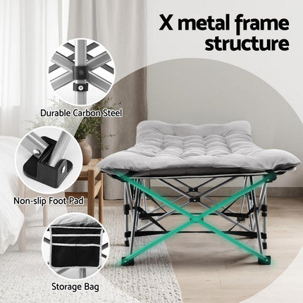 Artiss Folding Bed With Mattress Heavy Duty Grey 185CM.