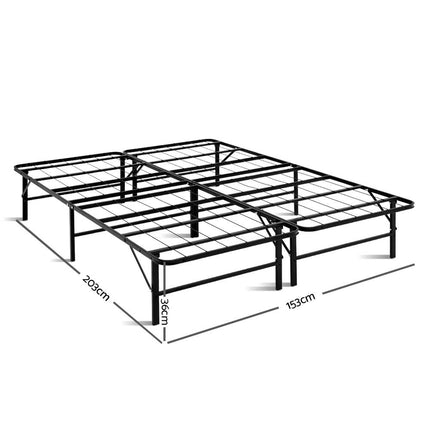 Artiss Folding Bed Frame Metal Base - Queen.