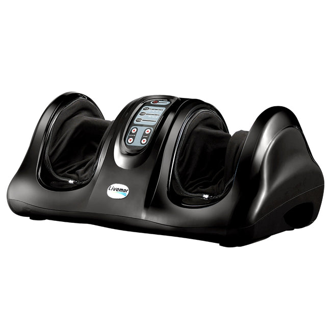 Livemor Foot Massager Shiatsu Massagers Electric Remote Roller Kneading Black.