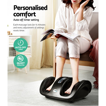 Livemor Foot Massager Shiatsu Massagers Electric Roller Kneading Leg Black.