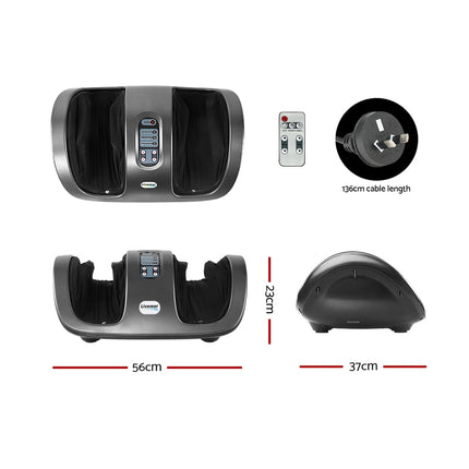 Livemor Foot Massager Shiatsu Massagers Electric Roller Kneading Leg Grey.
