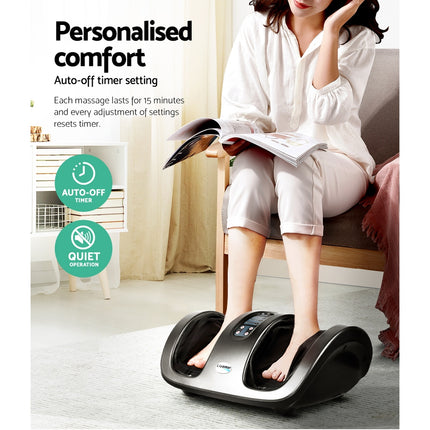 Livemor Foot Massager Shiatsu Massagers Electric Roller Kneading Leg Grey.
