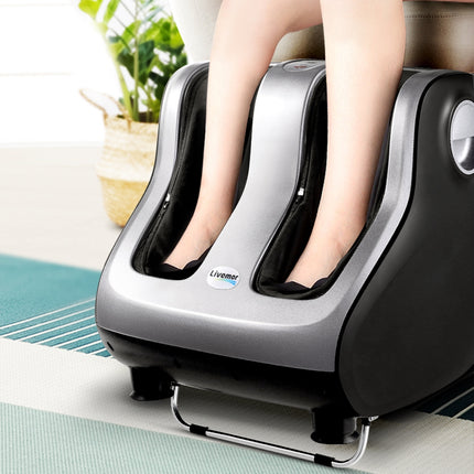 Livemor Foot Massager Shiatsu Massagers Electric Roller Calf Leg Kneading Silver.