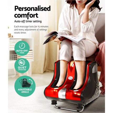 Livemor Foot Massager Massagers Shiatsu Electric Roller Ankle Calf Leg Kneading Red.