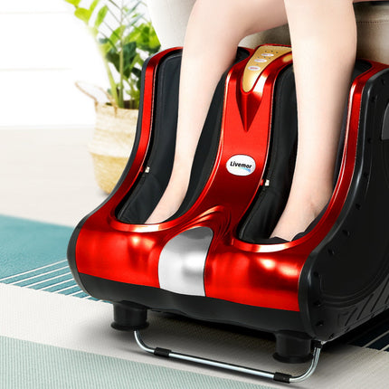 Livemor Foot Massager Massagers Shiatsu Electric Roller Ankle Calf Leg Kneading Red.