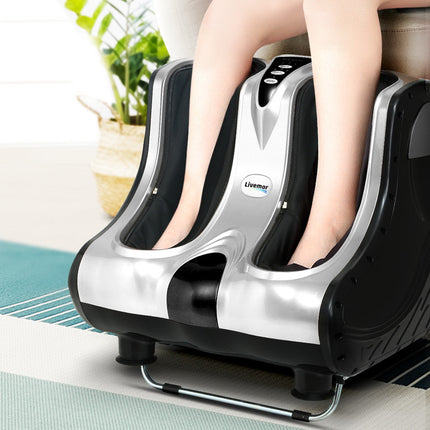 Livemor Foot Massager Massagers Shiatsu Electric Roller Ankle Calf Leg Kneading Silver.