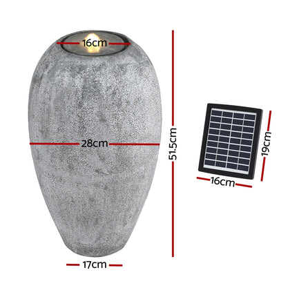 Gardeon Solar Fountain Water Feature Outdoor Fountain LED Lights Beige.