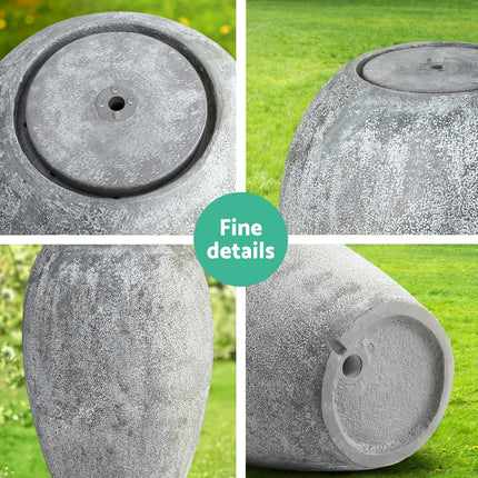Gardeon Solar Fountain Water Feature Outdoor Fountain LED Lights Beige.