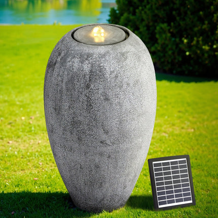 Gardeon Solar Fountain Water Feature Outdoor Fountain LED Lights Beige.