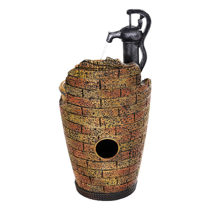 Gardeon Solar Fountain Water Feature Outdoor Cascading Hand Pump Design 80CM.