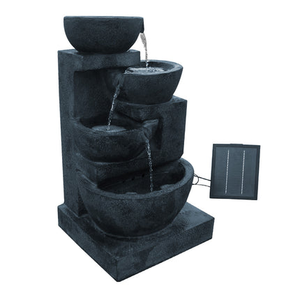 Gardeon Solar Water Feature Cascading Fountain 4-Tier Bowl LED Lights 72CM Blue.