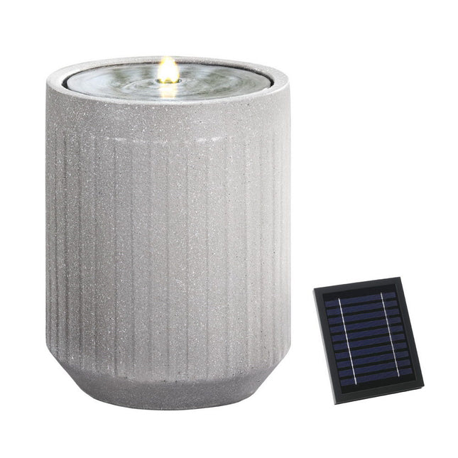 Gardeon Solar Fountain Water Feature Outdoor Fountain LED Lights Beige.