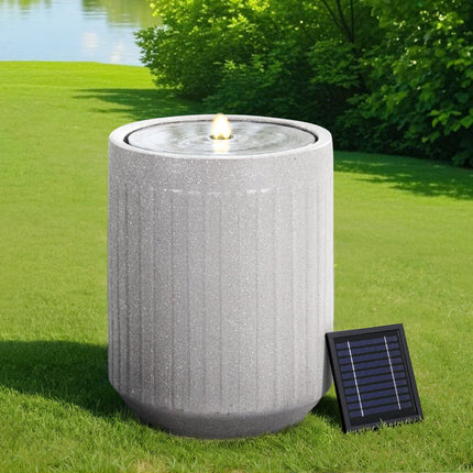Gardeon Solar Fountain Water Feature Outdoor Fountain LED Lights Beige.