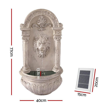 Gardeon Solar Fountain Water Feature Wall Mount Garden Fountains 77CM Beige.