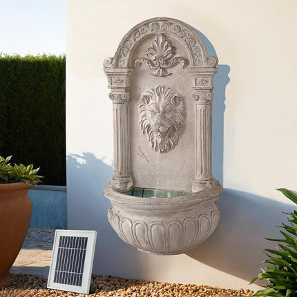 Gardeon Solar Fountain Water Feature Wall Mount Garden Fountains 77CM Beige.