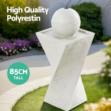 Gardeon Solar Fountain Water Feature Bird Bath Outdoor Garden LED Lights Ball 85CM.