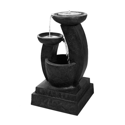 Gardeon Solar Water Feature Cascading Fountain 3-Tier Mushroom LED Light 70CM.