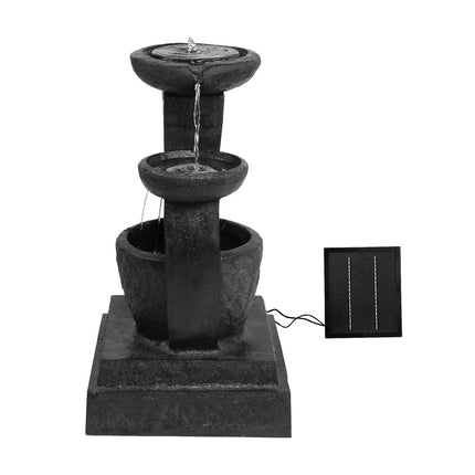 Gardeon Solar Water Feature Cascading Fountain 3-Tier Mushroom LED Light 70CM.