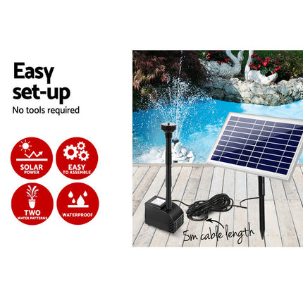 Gardeon Solar Pond Pump Submersible Water Fountain Kit 6.6FT.
